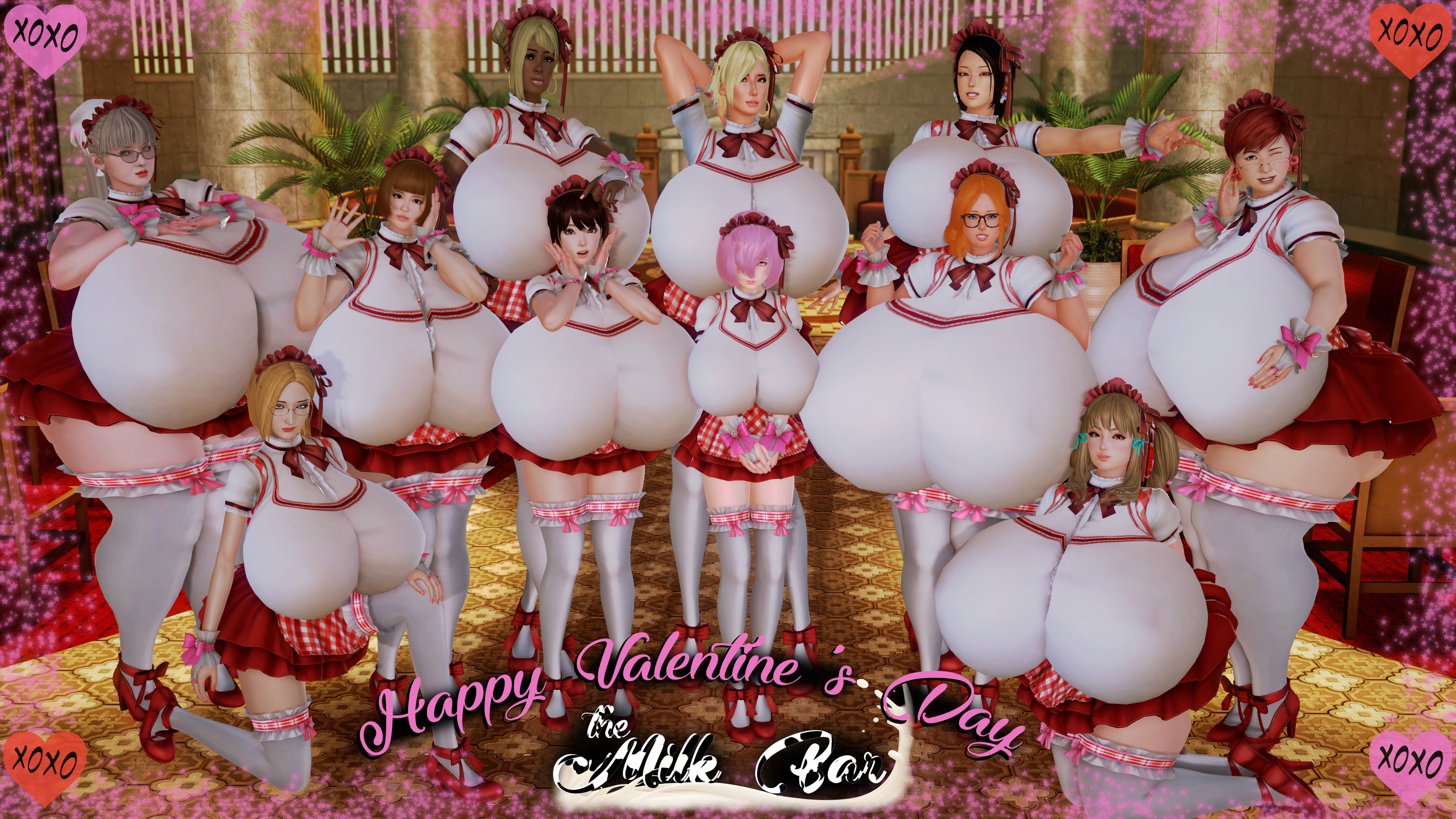 LeiLeiLover Valentine's Day Milk Bar 2018 3D Porn Comic