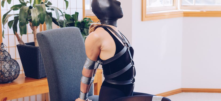 Mina - Velvet Thong Bodysuit and Panic Hood / Бархатный стринги Боди и паника